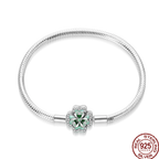 925 Silver 17-20CM Heart Pave Zirconia Original Bracelets Infinity Bracelet Fit DIY Charms Bead Birthday Jewelry Gifts Hot Sale