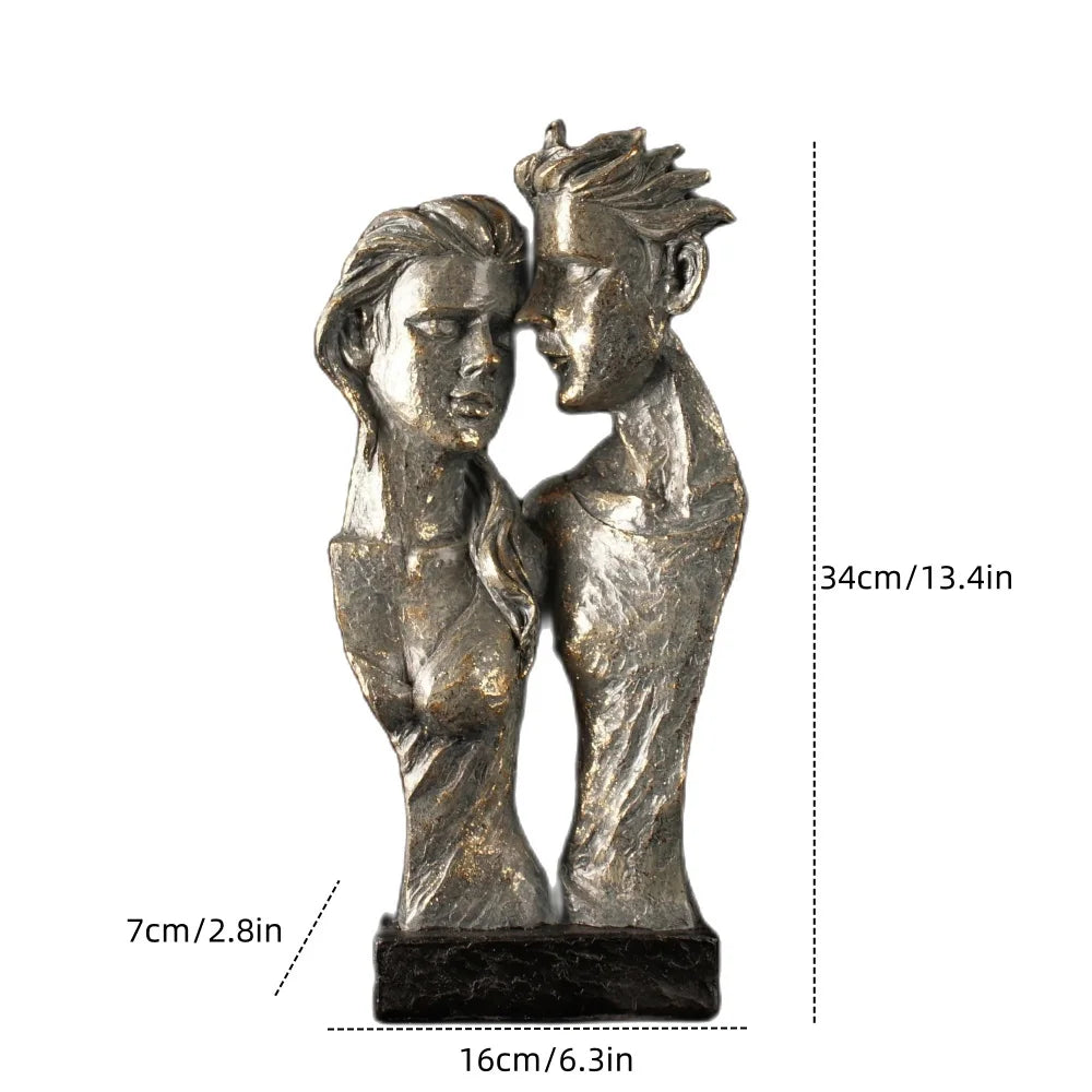 Resin Abstract Couple Sculptures Lovers Statue Home Living Room Tabletop Decoration