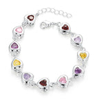 Elegant Crystal Charm Bracelet 925 Sterling Silver Cute Trendy Women Gift