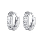 2PCS Stainless Steel CZ Zircon Small Hoop Earrings Men 6mm 8mm 10mm