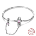 925 Sterling Silver Forever Love Peach Heart Bracelets Star Moon Airplane Earth Bracelets For Women Fit DIY Charms Party Jewelry