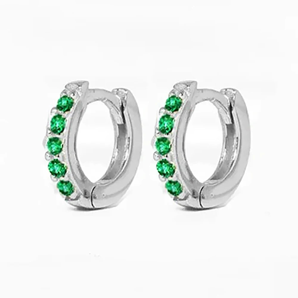 1 Pair Stainless Steel Cubic Zirconia Minimal Hoop Earrings Huggie