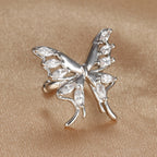 Butterfly Clip Earring Crystal Zirconia Stainless Steel Ear Cuff