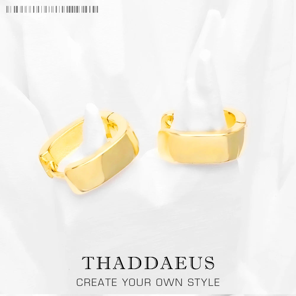 Angular Shape Creole Hinged Hoop Earrings 925 Sterling Silver Trendy