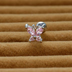 1PC Stainless Steel Tragus Helix Butterfly Piercing Earrings Pink
