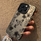Black Butterfly Flowers IMD Case for Redmi Note 14 13 12 11 Pro