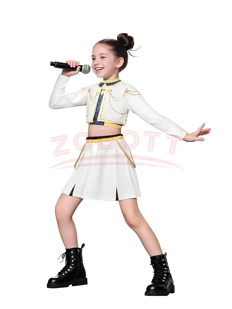 Kids Kpop Demon Hunter Cosplay Rumi Zoey Mira Suit 3D Print Costume Outfit