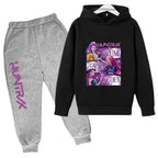 Kids Kpop Demon Hunters Cartoon Print Hoodie & Pants Sportsuit 2-13 Years