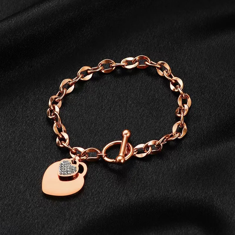 Gold Colour Starfish Moon Star Stainless Steel Charm Bracelet Trendy
