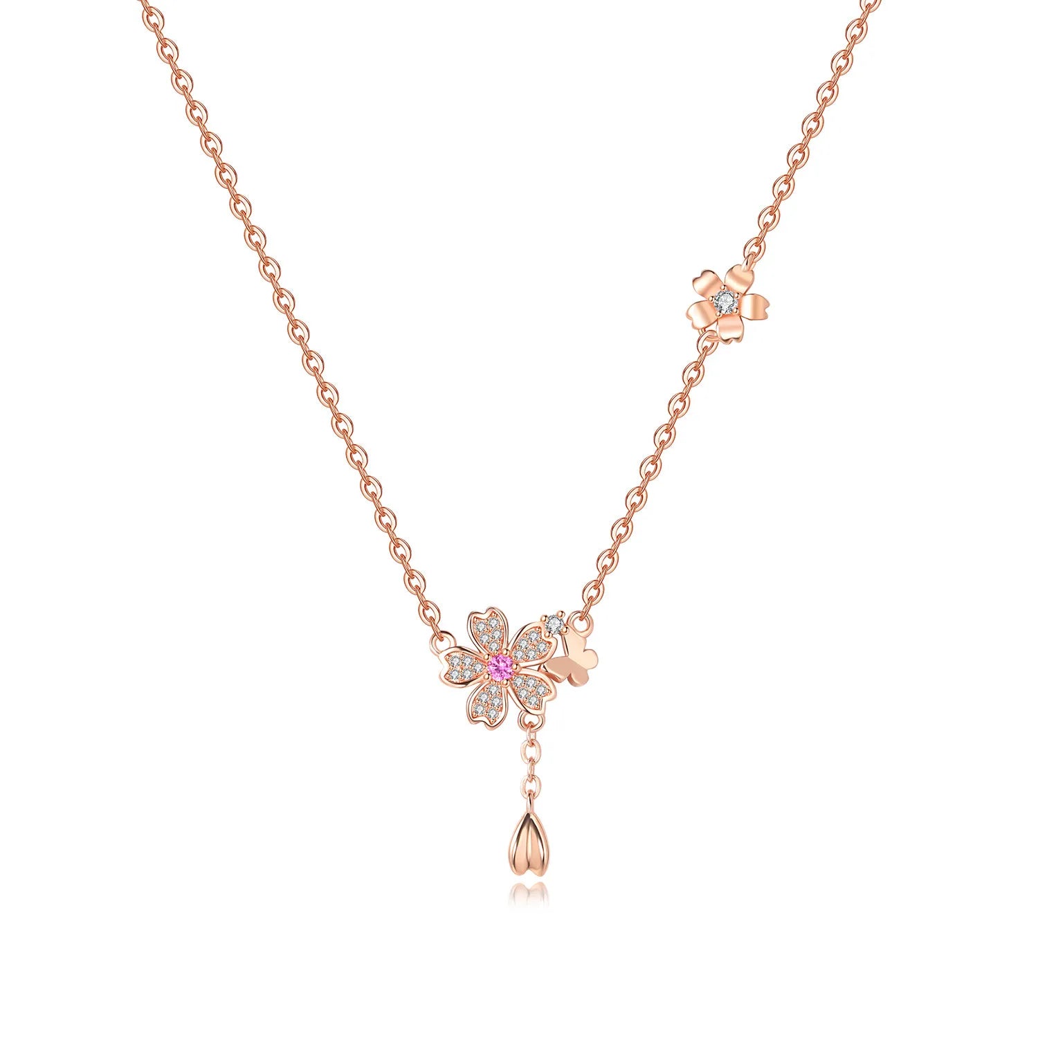 Original 925 Sterling Silver 18K Gold Heart Lock and Key Necklace Y-shaped Chain Necklace For Women Memorial Prayer Jewelry Gift