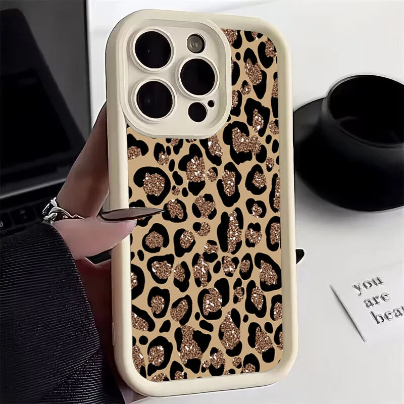 INS Leopard Print Case for iPhone 17 16 15 14 13 12 11 Pro Max XR XS SE2