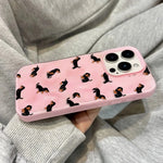 Dachshunds Pattern Case for iPhone 17 16 15 14 13 12 11 Pro Max Plus Texture