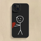 Cartoon Matchman Heart Case for Samsung S25 S24 S23 S22 Ultra A16