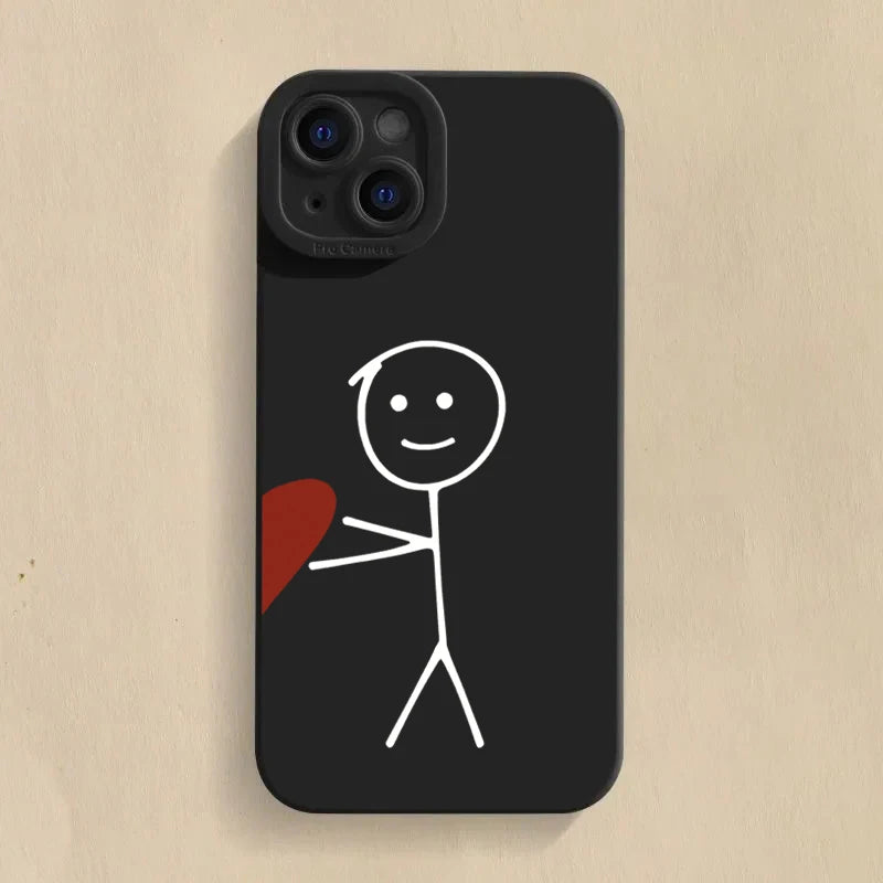 Cartoon Matchman Heart Case for Samsung S25 S24 S23 S22 Ultra A16
