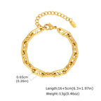 316L Stainless Steel Chunky Chain Bracelet for Women, 18k Gold Plated Waterproof Stackable Jewelry