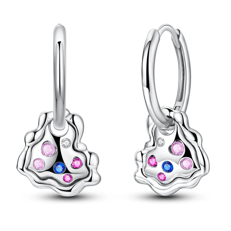 925 Sterling Silver Pink Sweet Bow Drop Earrings Trendy Anniversary Jewellery