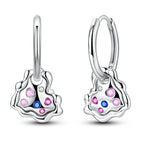 925 Sterling Silver Pink Sweet Bow Drop Earrings Trendy Anniversary Jewellery