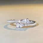 925 Sterling Silver Bright Zirconia Finger Ring Engagement Ceremony Fashion Dainty Wedding Jewellery
