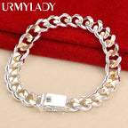 10mm Gold & Silver Chain Bracelet Men Women Noble Wedding Fashion Jewellery