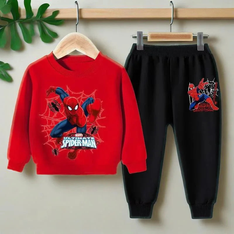 Boys Toddler Cartoon Crewneck Pullover and Trousers 2-Piece Tracksuit