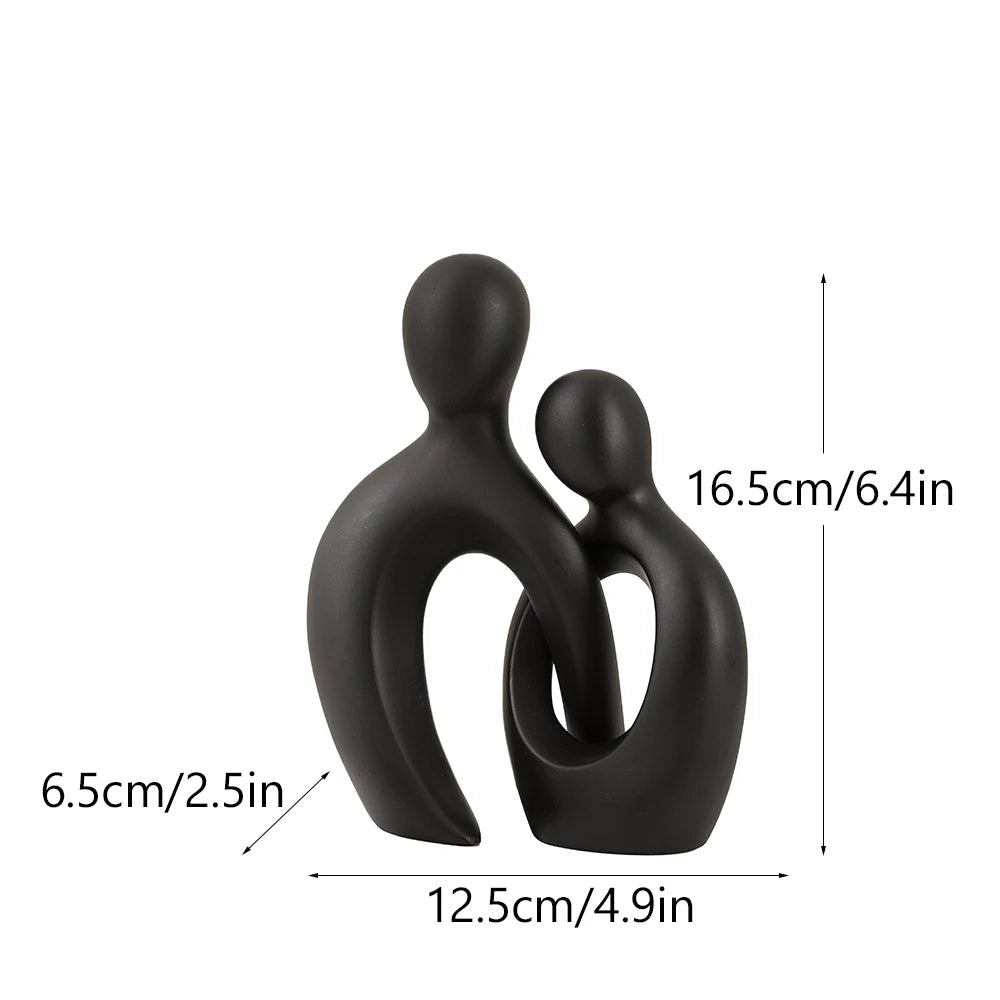 Resin Abstract Figurines Anniversary Couple Statue Lovers Figure Sculptures Shelf Pop