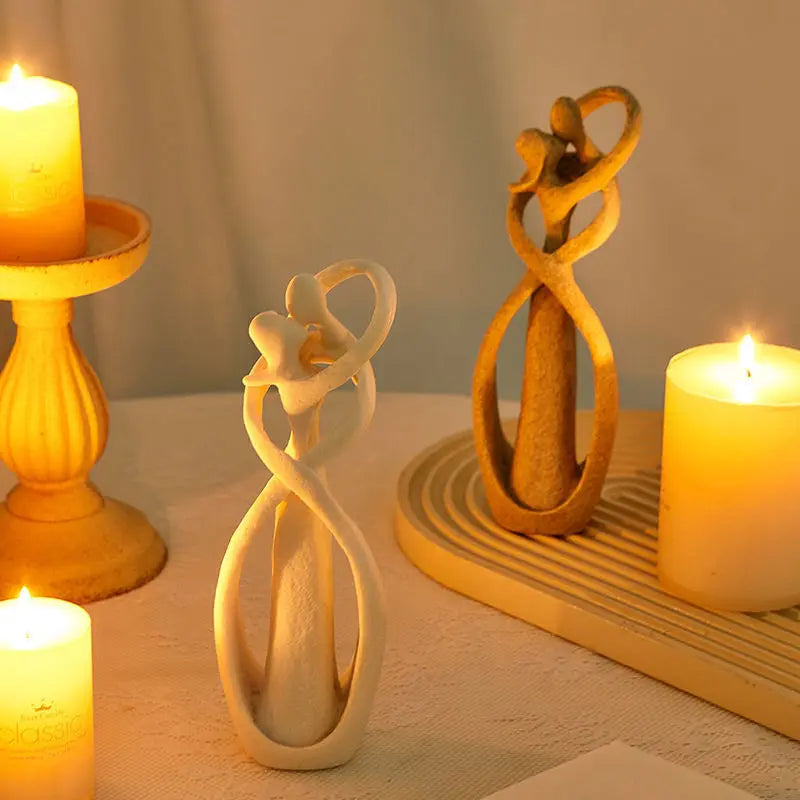 23cm Sandstone Sculpture Decorative Lover Wedding Statue Valentine's Day Souvenirs