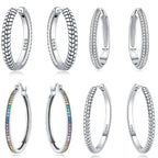 925 Sterling Silver Minimalist Designed Hoop Earrings Fine Birthday Gift