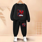 Boys Cartoon Print Pullover and Trousers 2-Piece Thin Casual Tracksuit