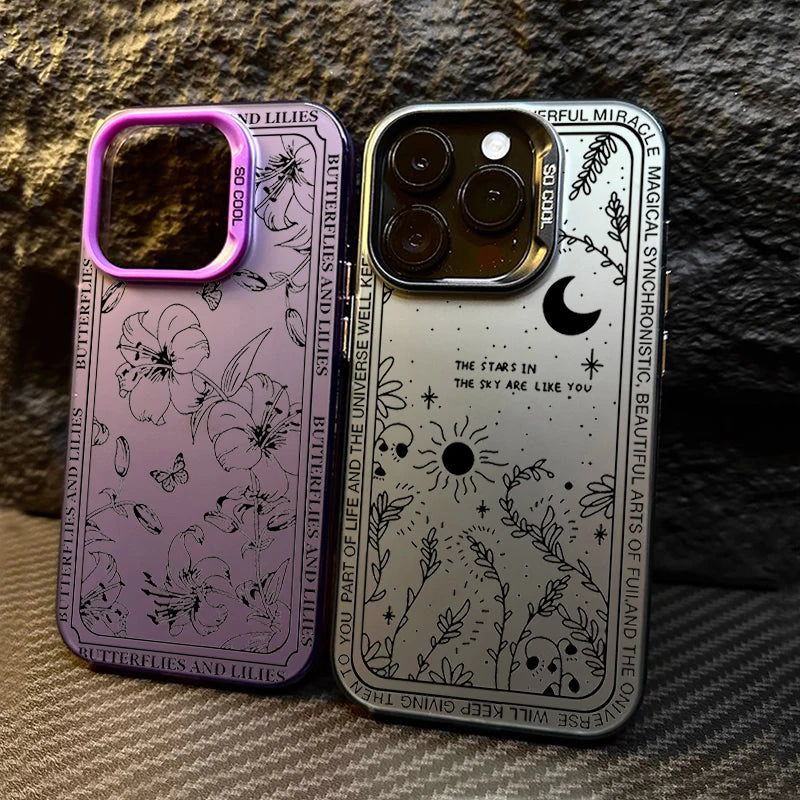 Fresh Moon Star Silver IMD Case for iPhone 16 15 14 13 12 Pro Max