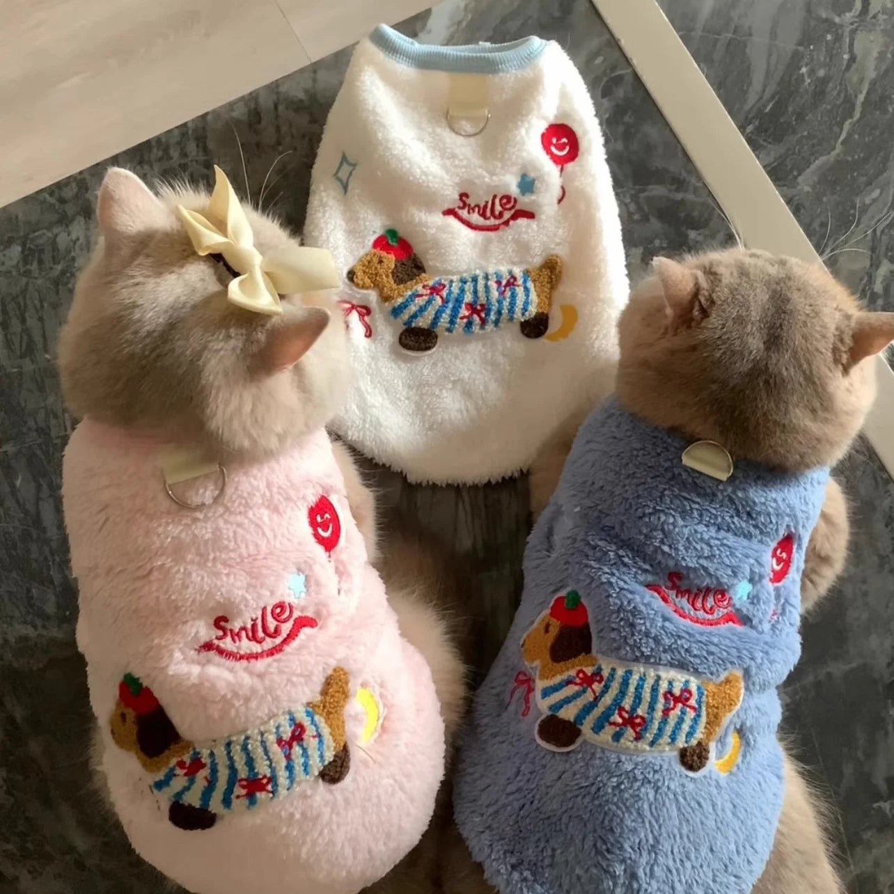 Cozy Cat Vest Indoor Winter Warm Plush Fleece Jacket Puppy Kitten Clothes