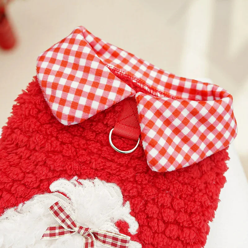 Fashion Pet Clothes Warm Fleece Dog Vest, Stylish Thick Plush Puppy Coat for Small Medium Dogs, Cute Cat Jacket Outfits