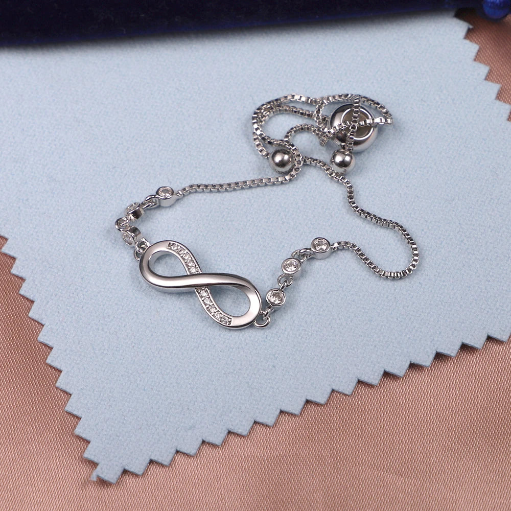 Bracelet Original 925 Silver Lucky Symbol Zircon Bracelet Luxury Jewelry For Woman Romantic Valentine's Day Jewelry Gifts