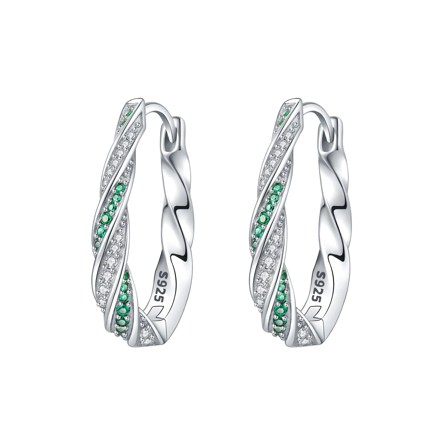 925 Sterling Silver Crystal Circular Eardrops Fashion Versatile Drop Earrings