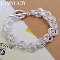Pretty Circle Fashion Bracelet 925 Sterling Silver Wedding Party Jewellery