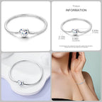 925 Silver 17-20CM Heart Pave Zirconia Original Bracelets Infinity Bracelet Fit DIY Charms Bead Birthday Jewelry Gifts Hot Sale
