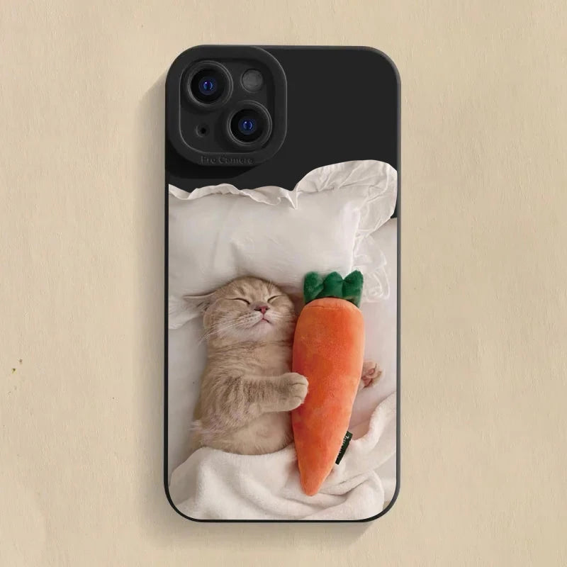 Funny Cute Cat Silicone Case for Samsung Galaxy A14 A34 A54 S23 S22