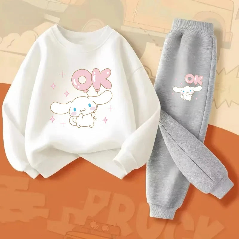 Sanrio Cinnamoroll Boys and Girls Casual Hoodies and Joggers 2-Piece Set