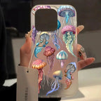 Ocean Jellyfish Print Case for iPhone 17 16 15 14 13 12 Pro Max
