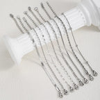 Women Chain Bracelet Silver Color, Stainless Steel Link Stackable Bracelets, Layered Fashion Accessories Gifts