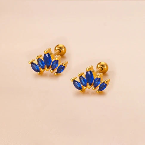 New Stainless Steel Blue Zircon Collection Stud Earrings Butterfly