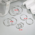 Genuine 925 Sterling Silver Round Hoop Earrings Women New Fashion Jewellery