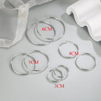 Genuine 925 Sterling Silver Round Hoop Earrings Women New Fashion Jewellery