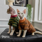 Warm Stripe Sweatshirt Dog Cat Winter Clothes Plush Hoodie Puppy Kitten Gift