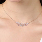 Tendrils Leaves Necklace Link Chain 925 Sterling Silver Romantic Jewellery