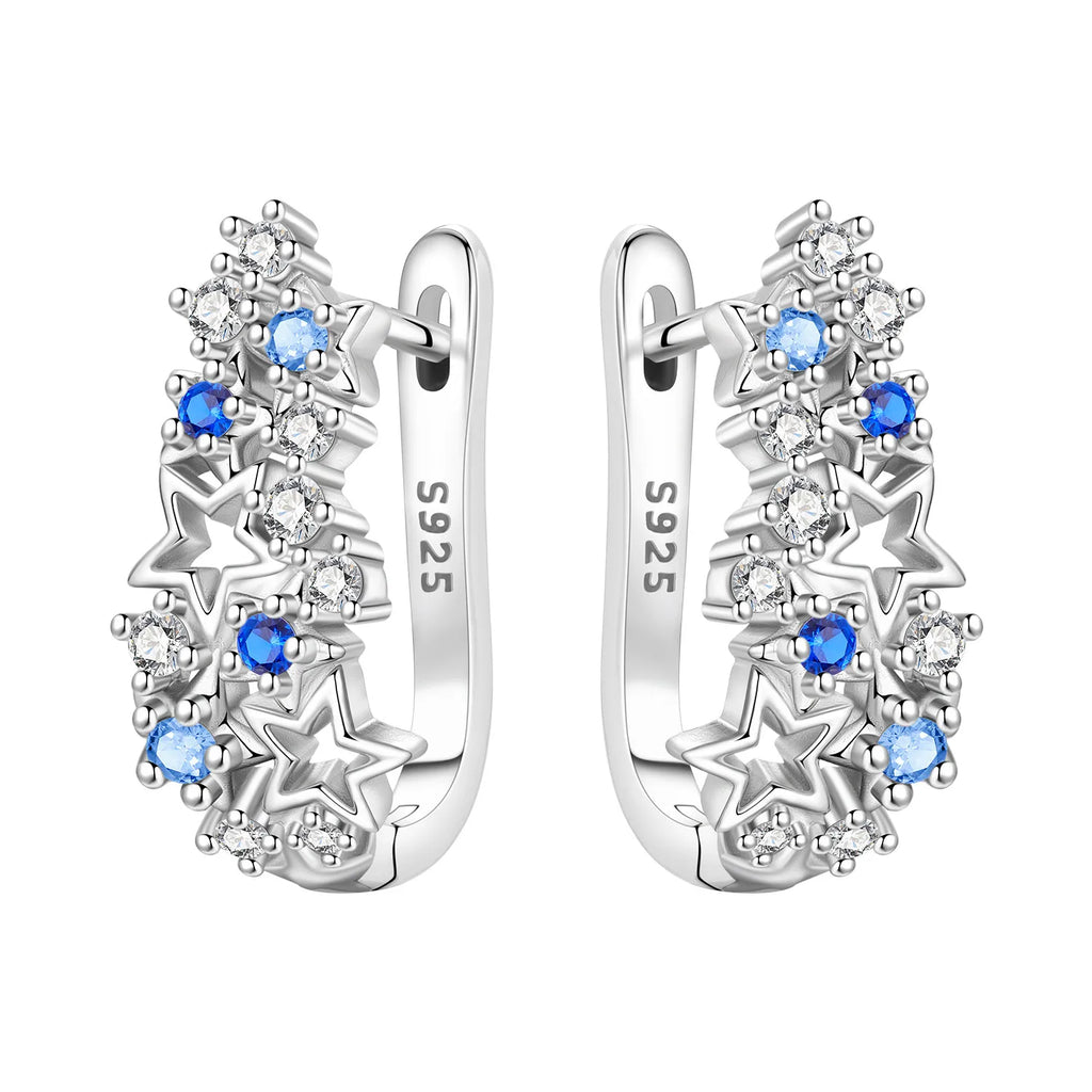 925 Sterling Silver Animal Plant Green Zircon Circle Hoop Earrings Jewellery