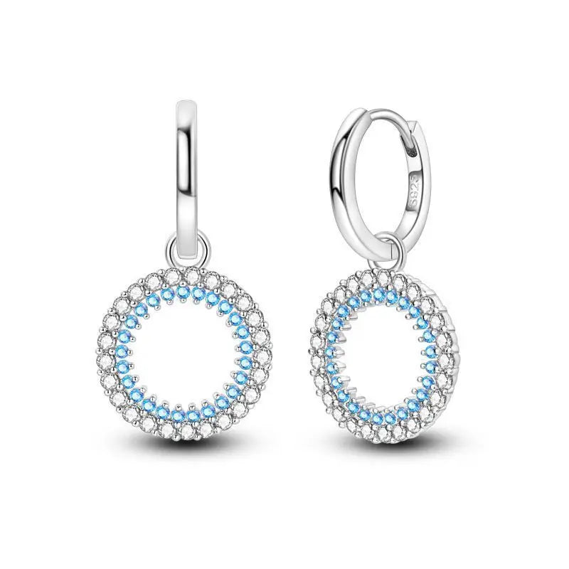 925 Sterling Silver Personality Asymmetric Drop Earrings Versatile Jewellery