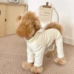 Solid Colour Dog Pajamas Cotton Puppy Bodysuit Base Layer Cat Jumpsuit