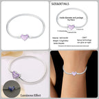 925 Silver 17-20CM Heart Pave Zirconia Original Bracelets Infinity Bracelet Fit DIY Charms Bead Birthday Jewelry Gifts Hot Sale