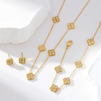 Flower Clover Zircon Stainless Steel Bracelet 2025 Trendy Wrist Chain