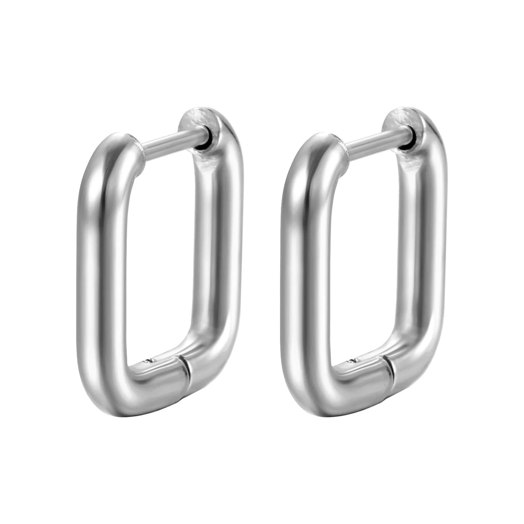 Fashion Minimalist Gold Colour Stainless Steel Heart Earrings Punk